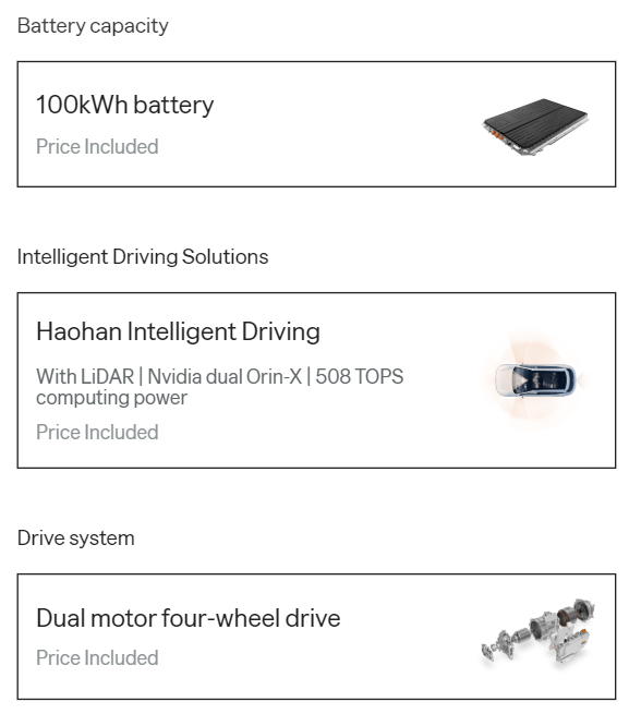 Zeekr 7X, 100 kW Battery, Lidar Level 2,