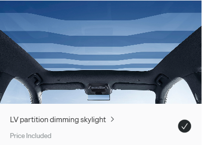 Zeekr 001 Privilege AWD LV Partition Dimming Skylight