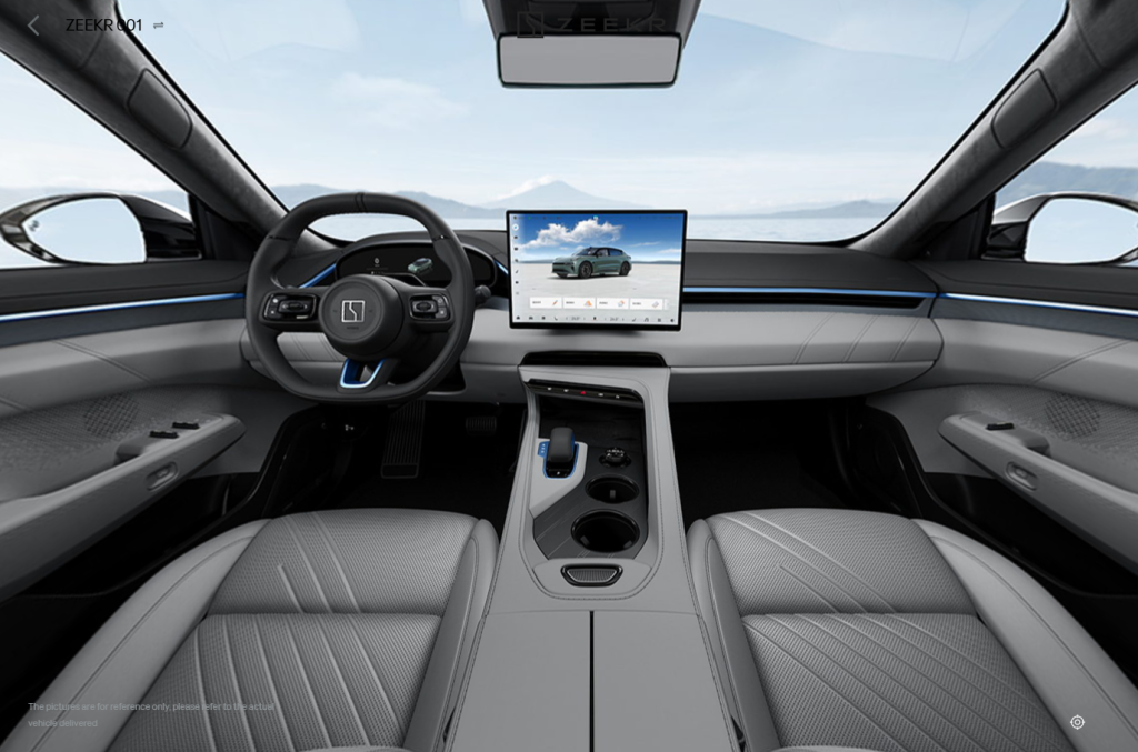 Zeekr 001 Privilege AWD Light Greyy and black Nappa leather interior